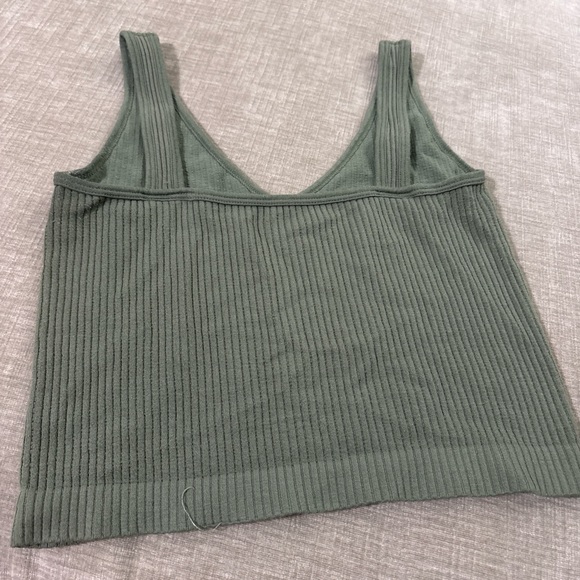 FREE PEOPLE Ribbed Green Tank Top - Picture 3 of 4